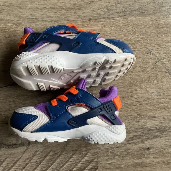 Nike Hurache Run Toddler 7C White/Blue/Purple 74950-111 - Picture 3 of 8